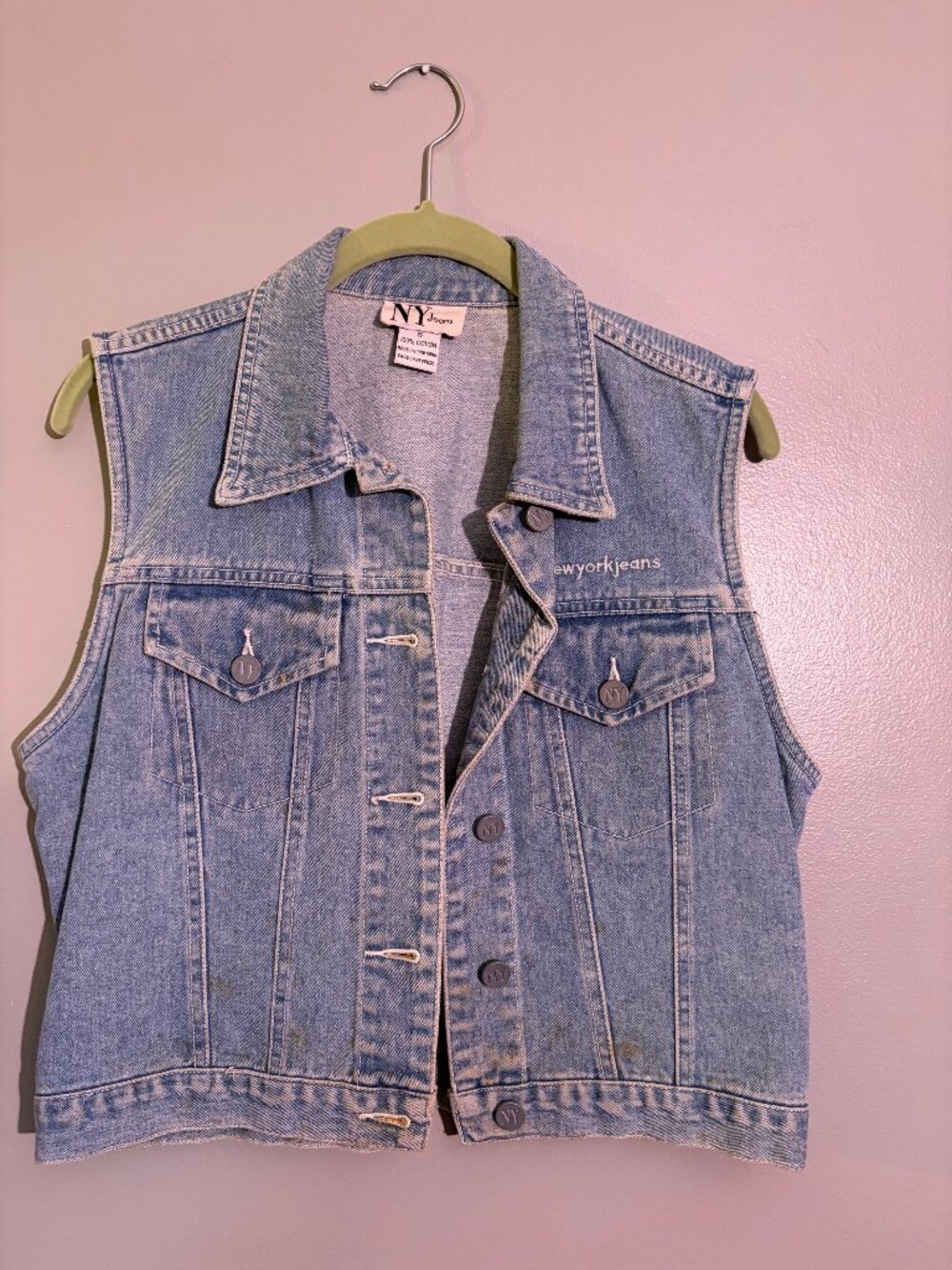 Vintage NY Jeans Denim Vest – 90s Wash (Women’s S)